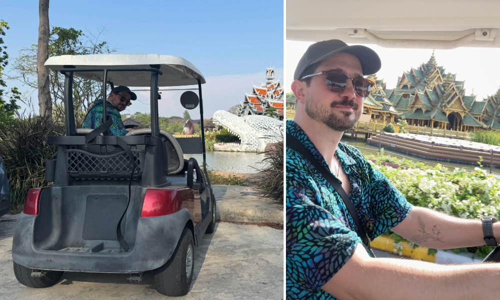 Driving a gold cart in the Ancient City