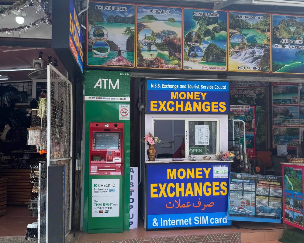 Money Exchange Office in Ao Nang ATM fees in Thailand