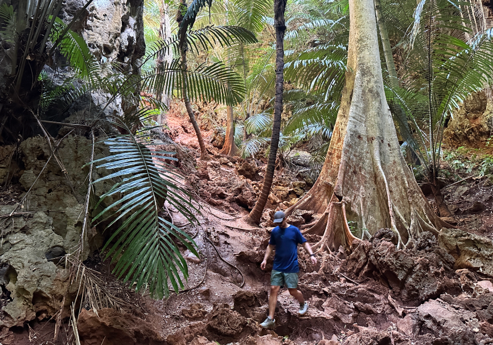 Chesney walking the Railay Trail to the Lagoon