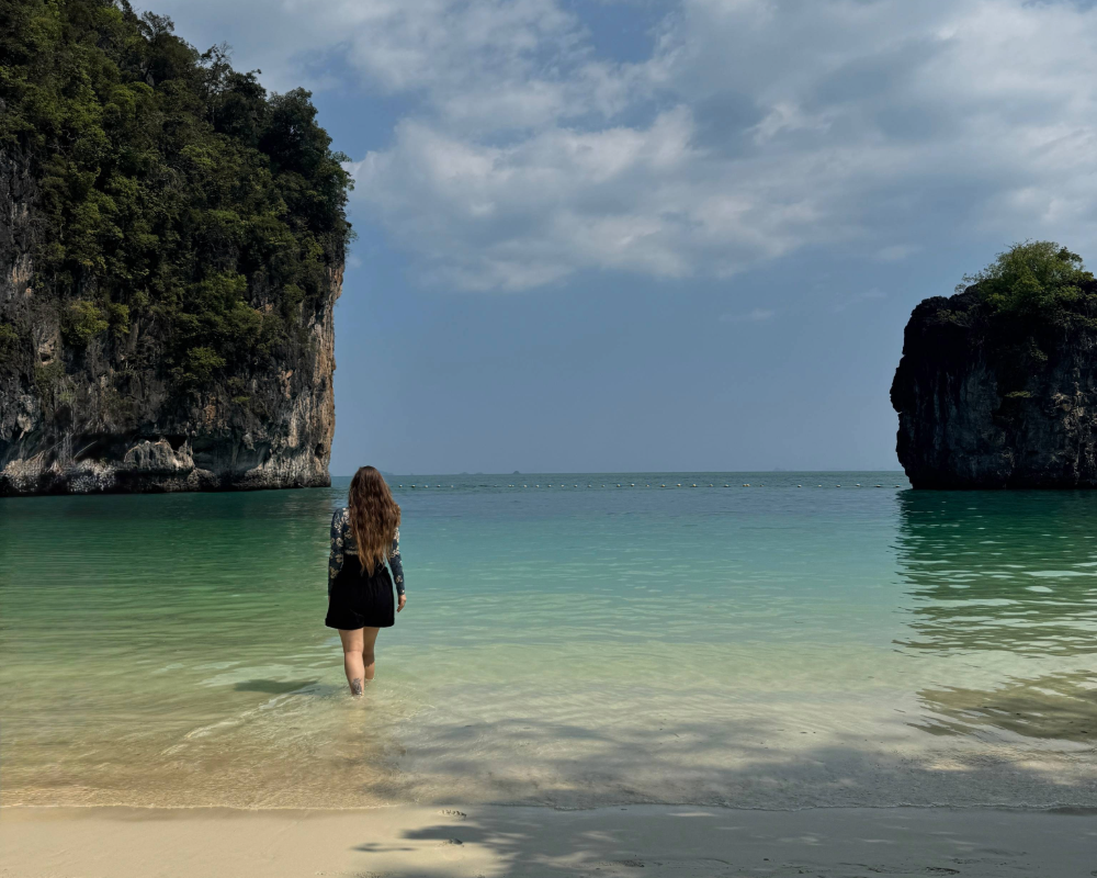 Woman walking at Hong Island beach