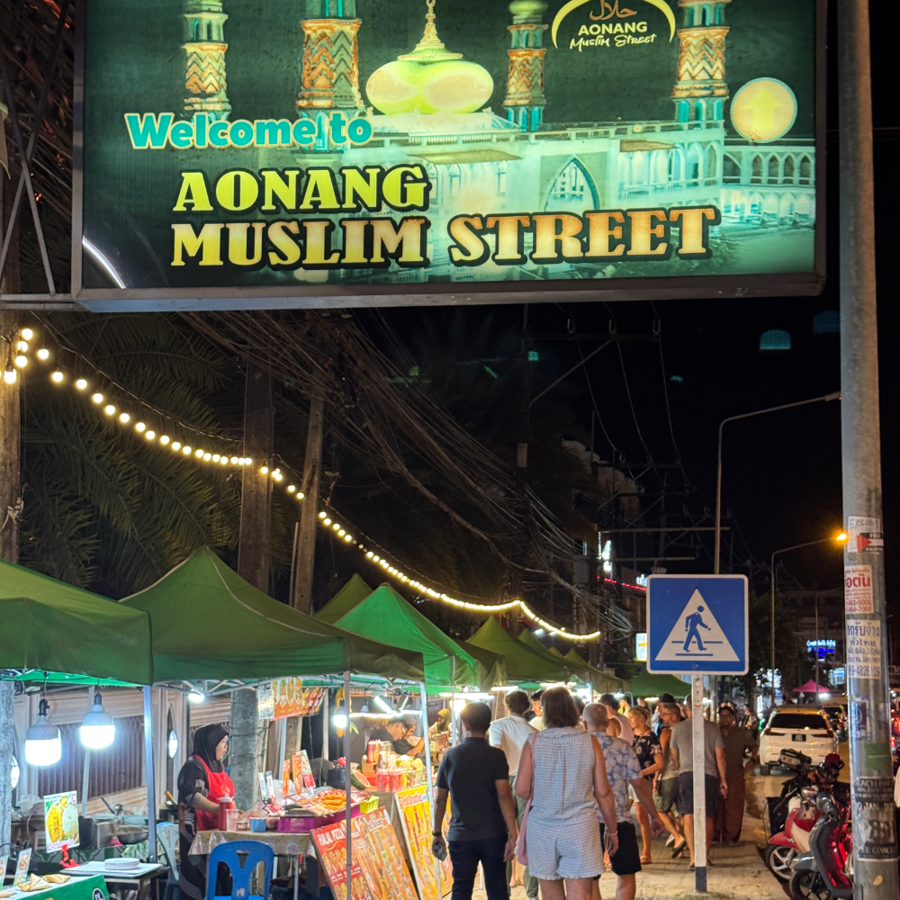 Muslim Street market in Ao Nang at night