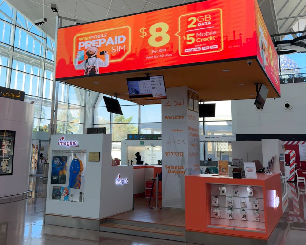 Imagine SIM card station at the Brunei airport