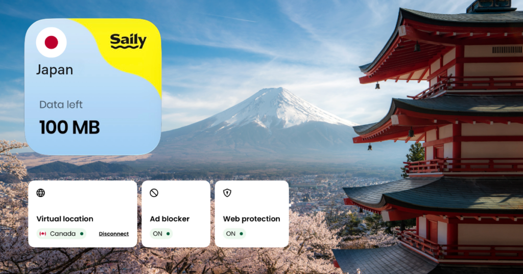 Saily best eSIM for Japan, Mount Fuji