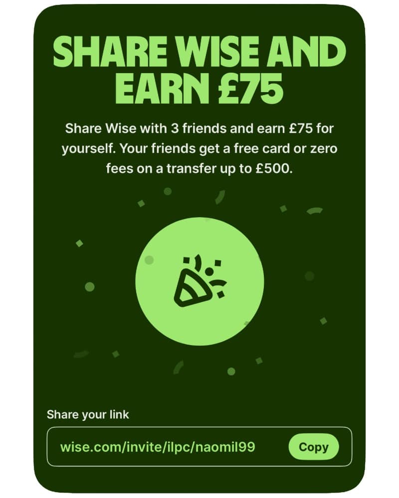 Wise referral link for sign up bonus