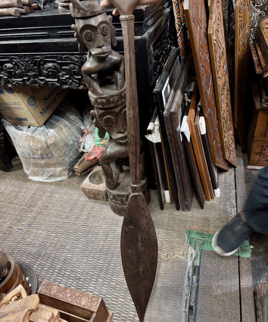 Dayak paddle in an antique store