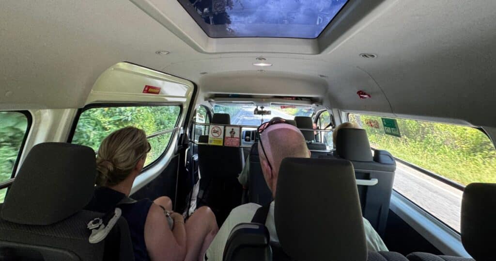Inside the bus to Sandakan