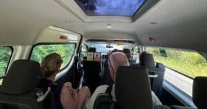 Inside the bus to Sandakan
