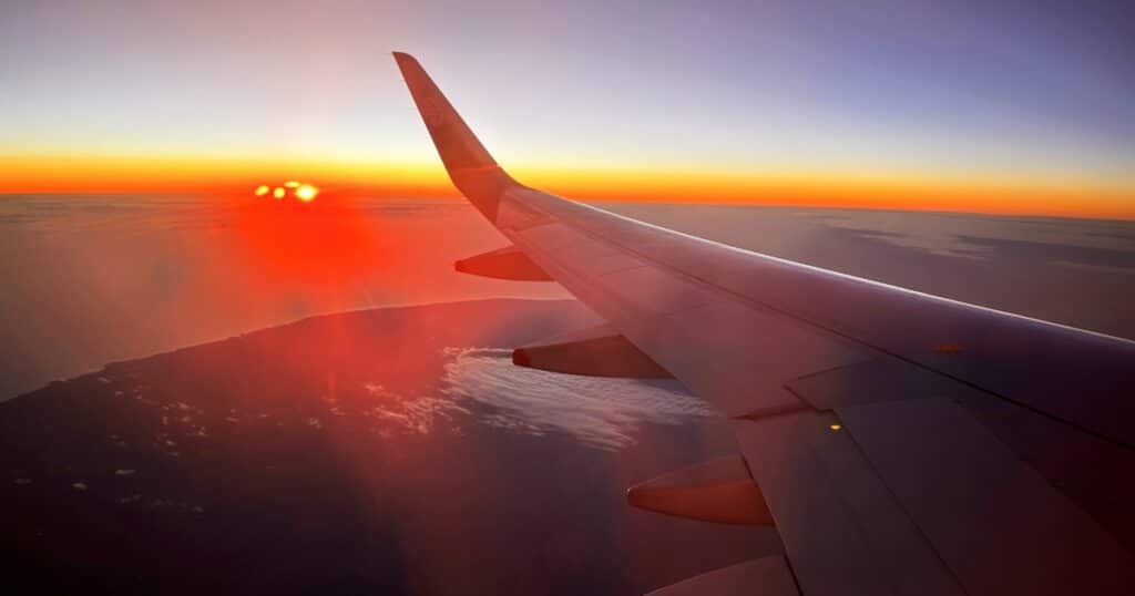 Plane Wing at sunrise