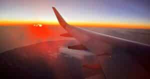 Plane Wing at sunrise