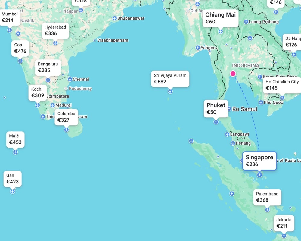 Google Flights Map