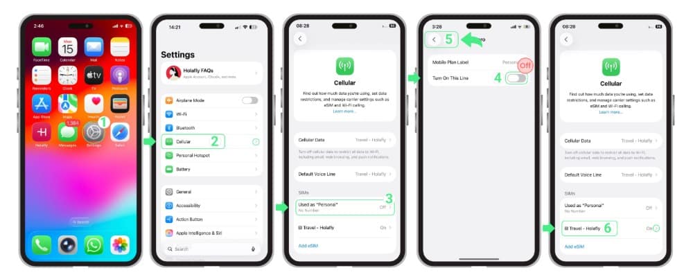 Holafly setup guide example eSIM FAQs