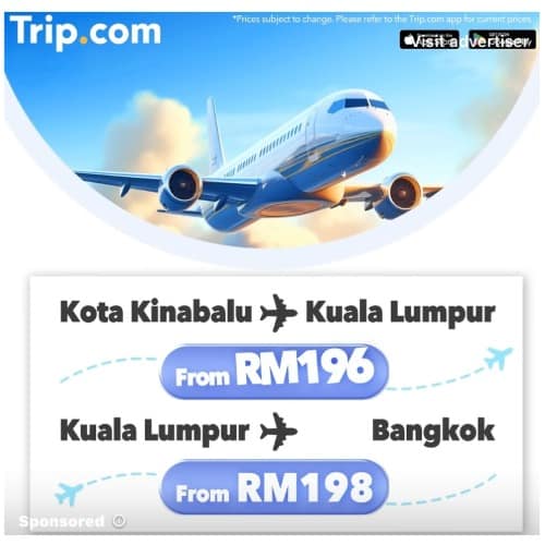 Trip.com ad with AI images