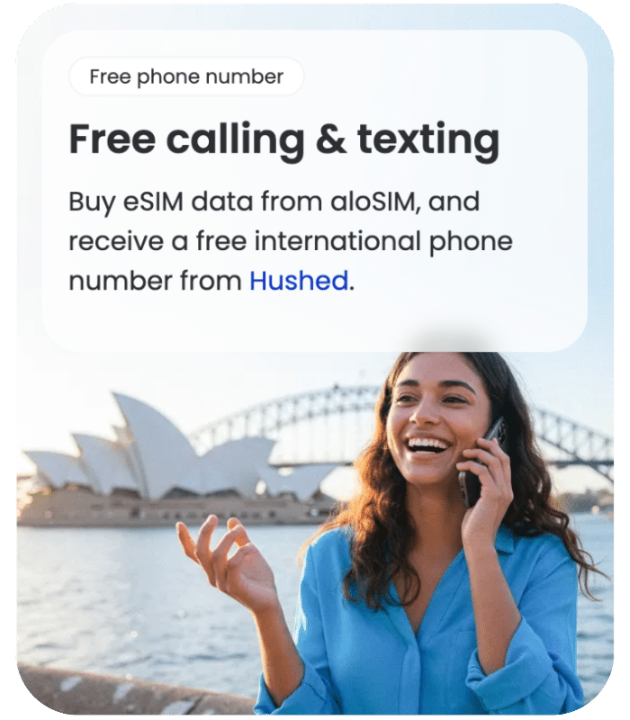 aloSIM ad for a free phone number