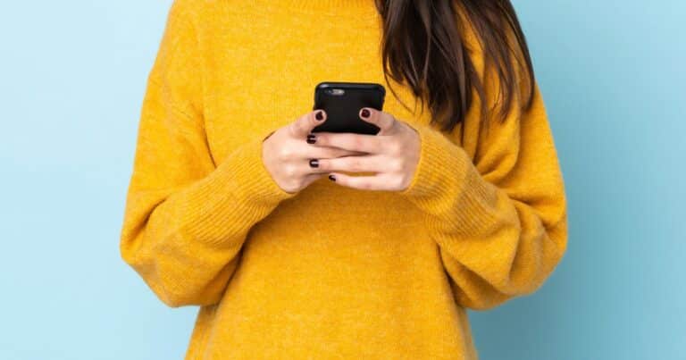 Woman using an eSIM