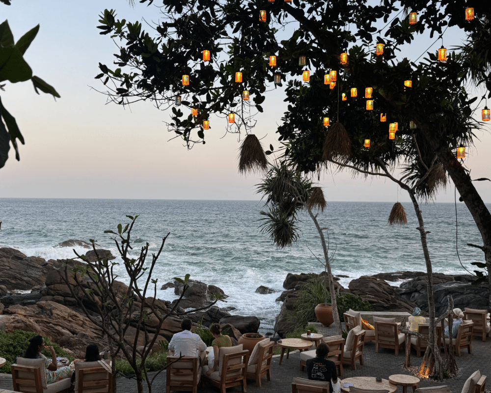 Ocean view from Betaz in Hiriketiya Beach before sunset