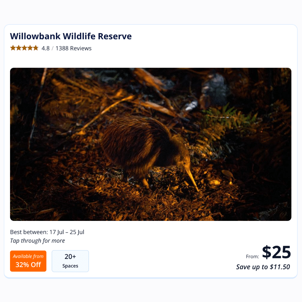 Bookme deal in Christchurch for Kiwi sanctuary