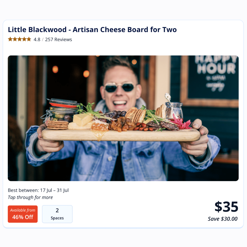 Food discounts on Bookme