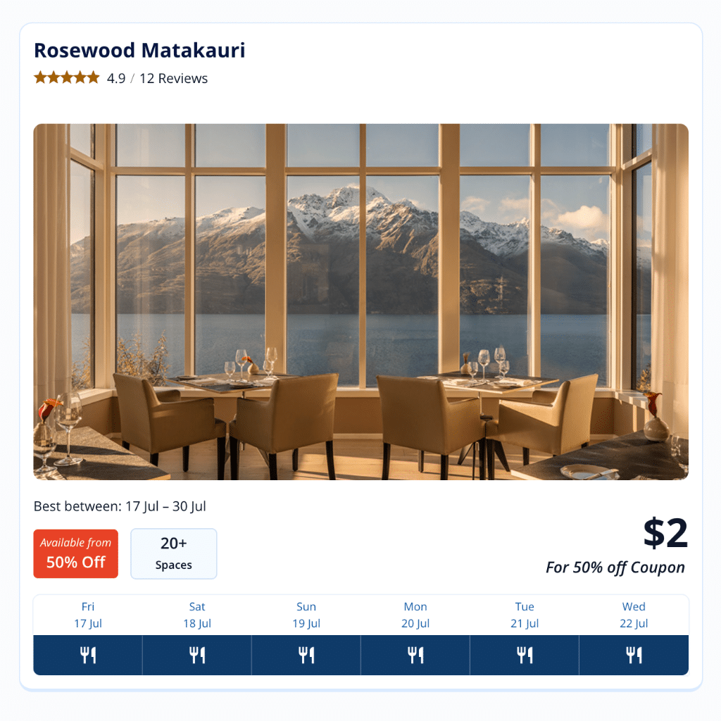 Restaurants overlooking the Remarkables in Queenstown