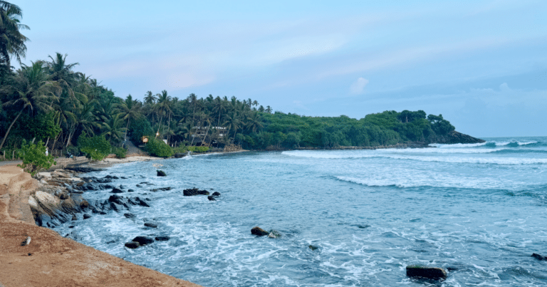 Hiriketiya Beach Sri Lanka at sunset