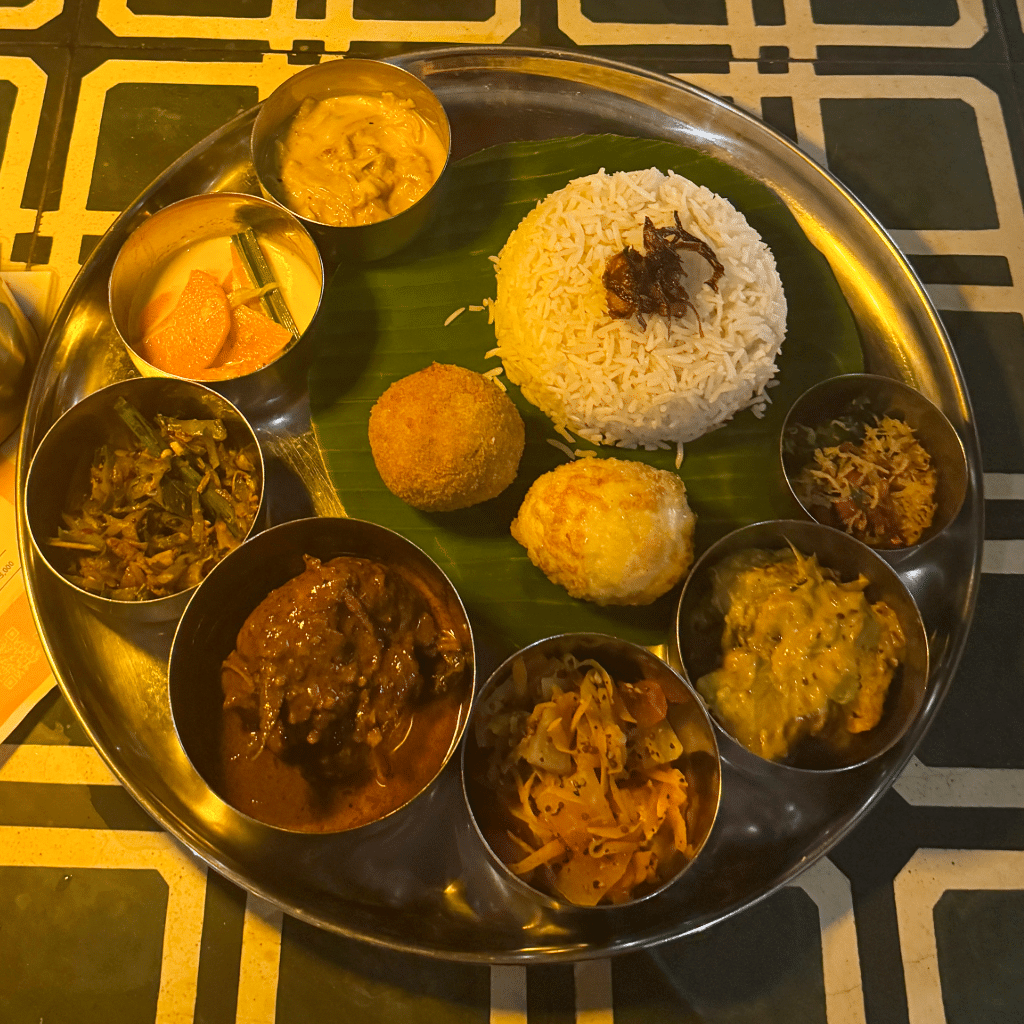 Rice and Curry dish in Sri Lanka