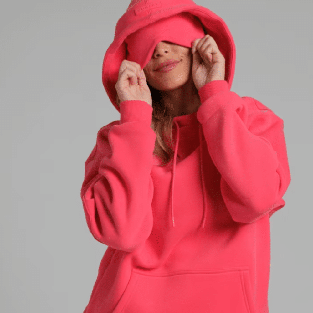 Airplane Mode Comfrt hoodie in coral pink