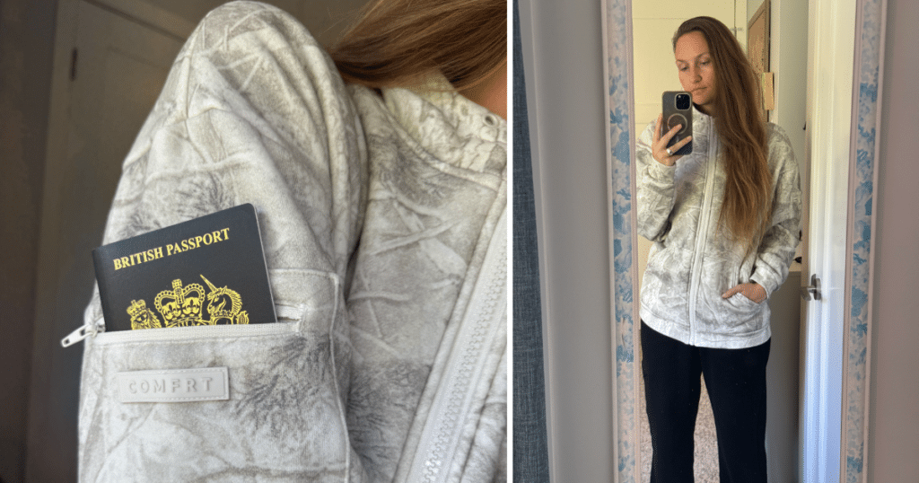 Passport in Comfrt hoodie sleeve