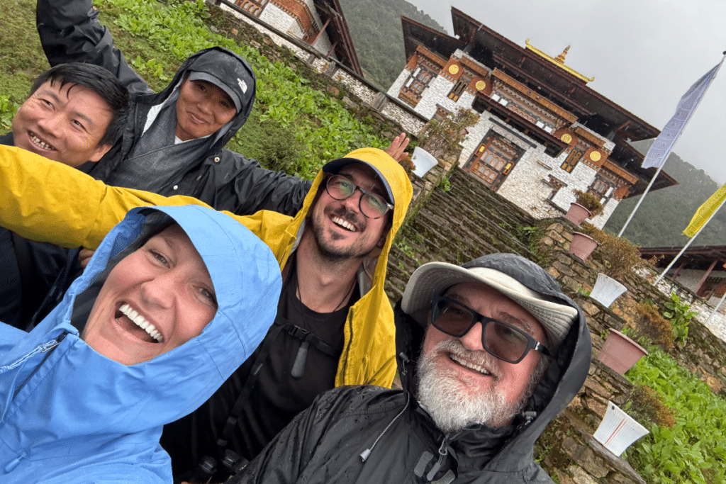 Us with our guide and driver in Bhutan