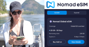 Nomad eSIM screen
