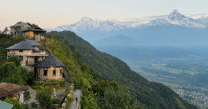 Bhanyjang Village Lodge in Sarangkot at sunrise