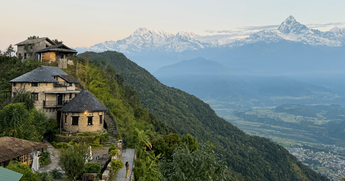 Bhanyjang Village Lodge in Sarangkot at sunrise