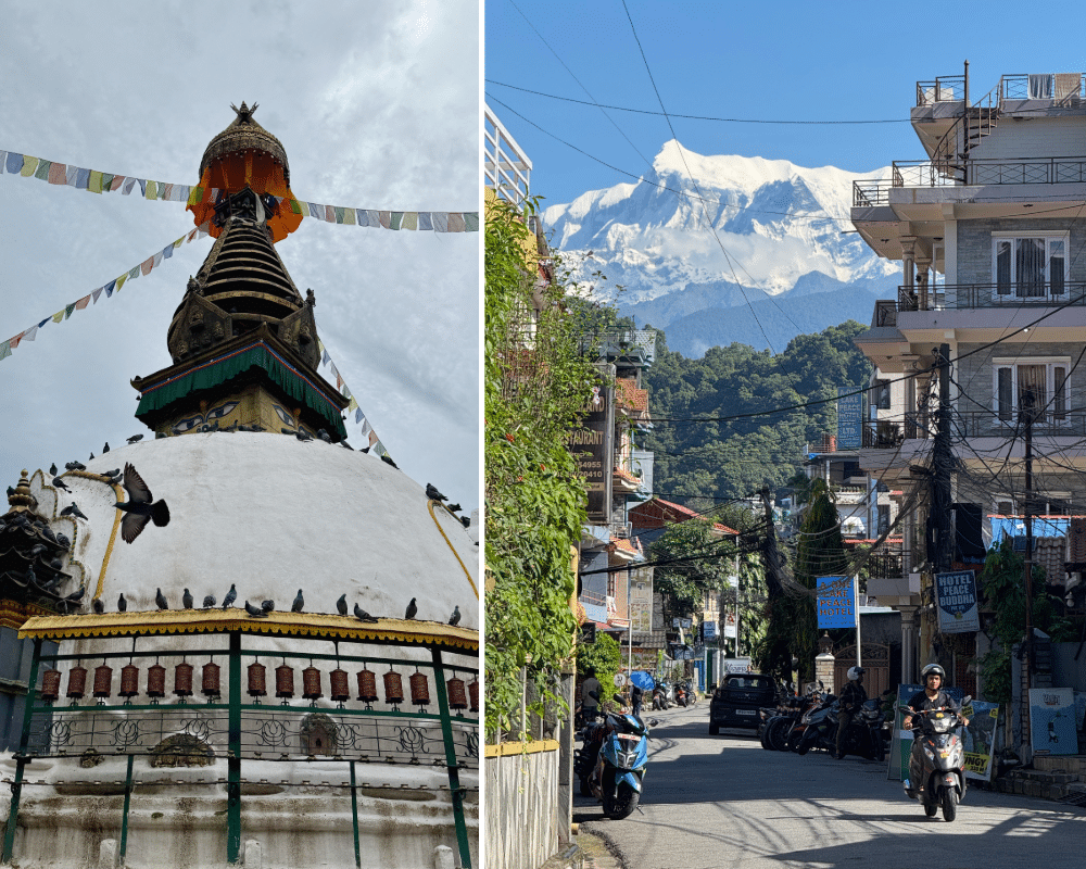 Kathmandu stupa and Pokhara streets