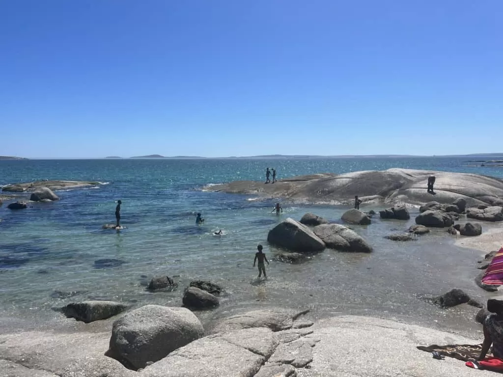 Kids playing on a beach