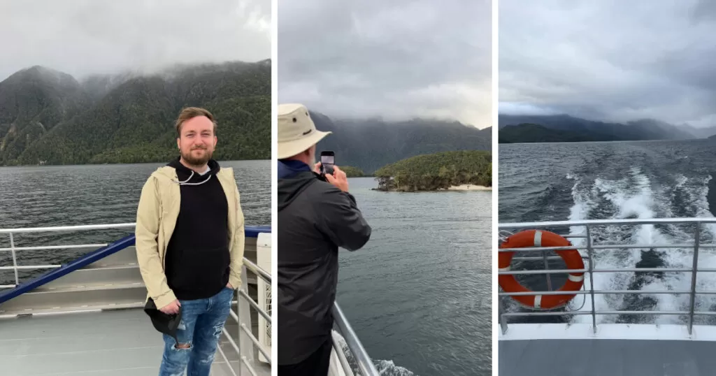 People on a boat in Te Anau